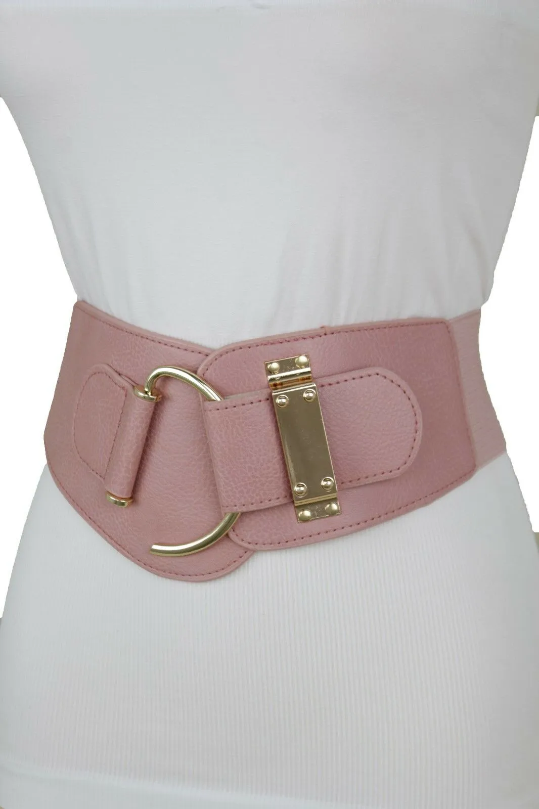 Elastic Wide Waisted Hook Buckle Belt