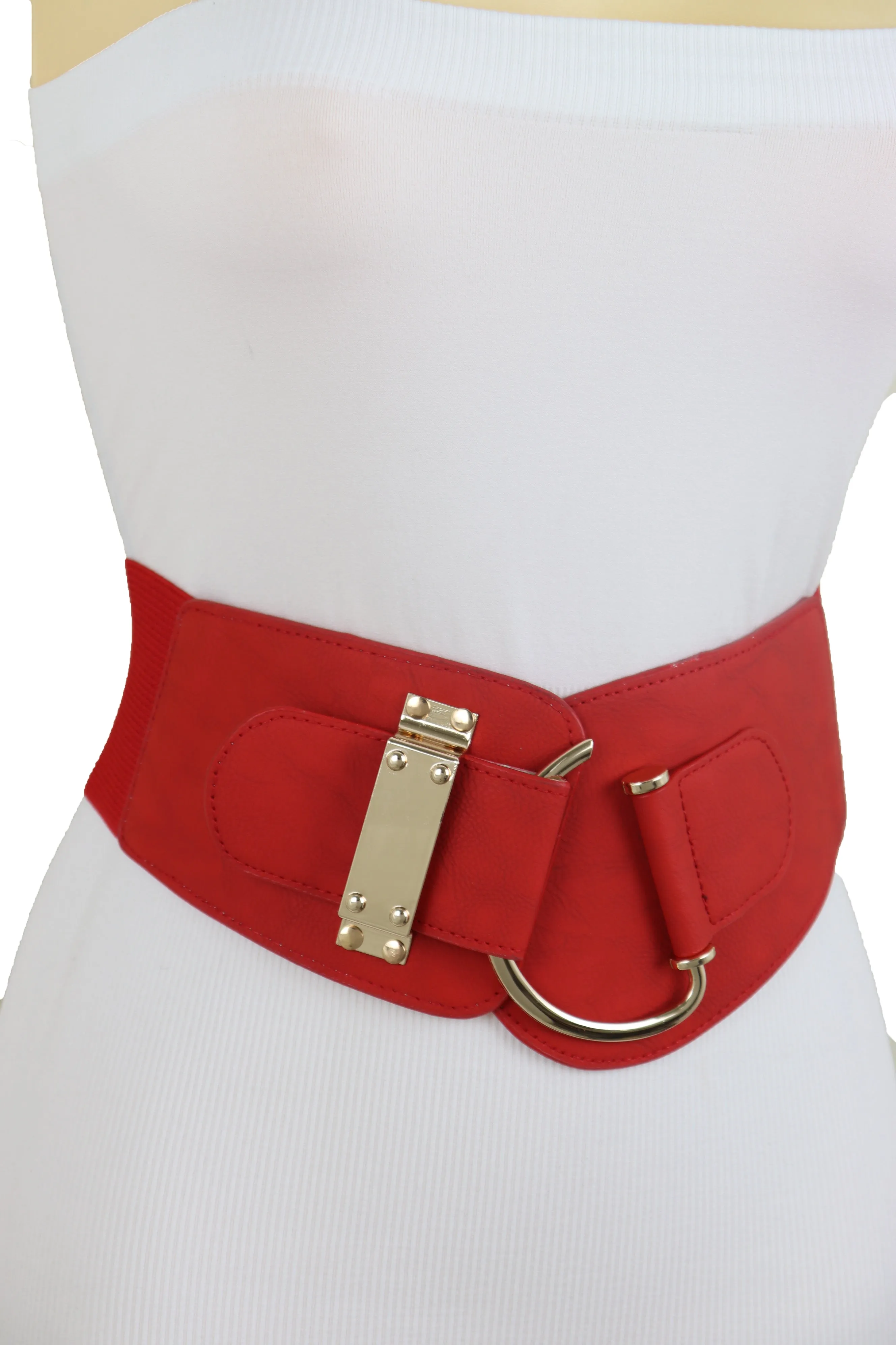 Elastic Wide Waisted Hook Buckle Belt