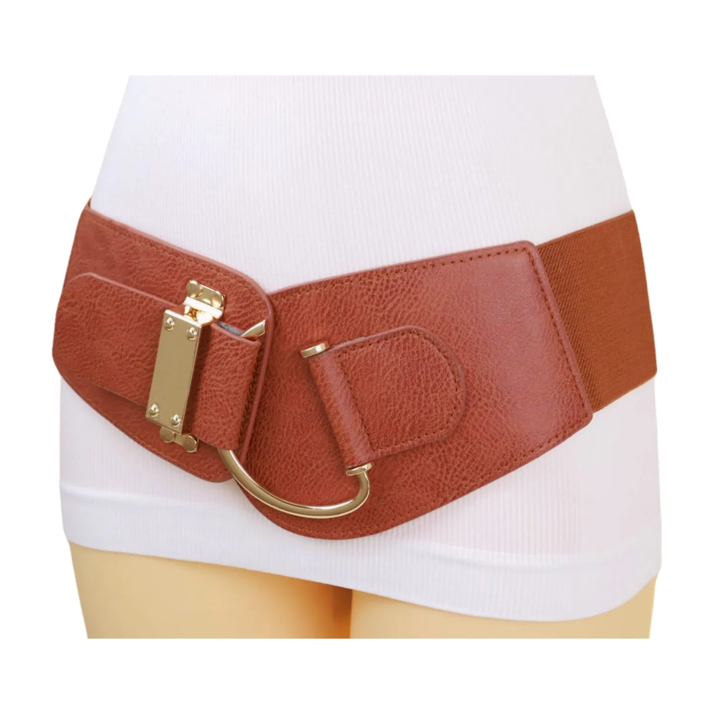 Elastic Wide Waisted Hook Buckle Belt