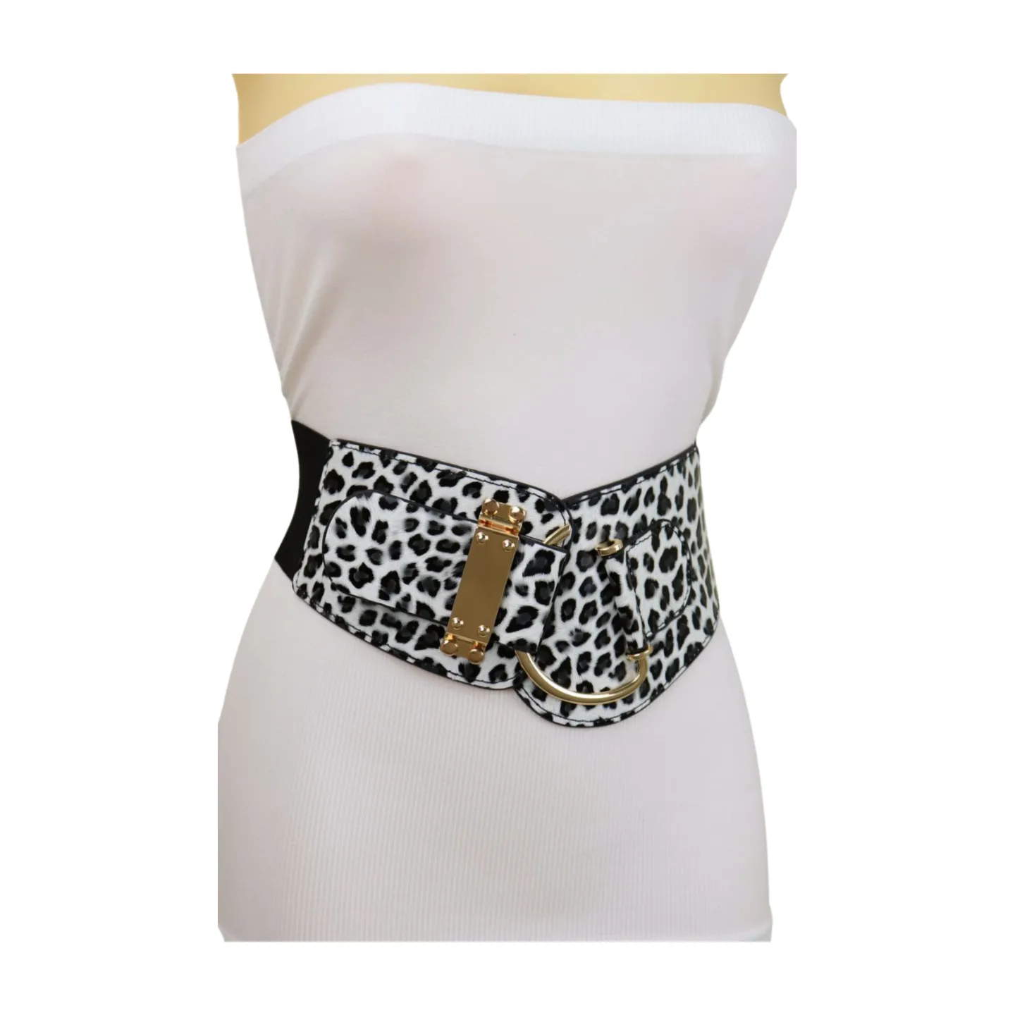 Elastic Wide Waisted Hook Buckle Belt