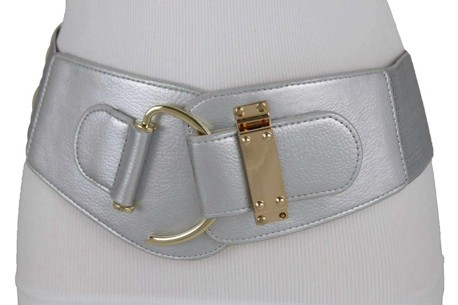 Elastic Wide Waisted Hook Buckle Belt