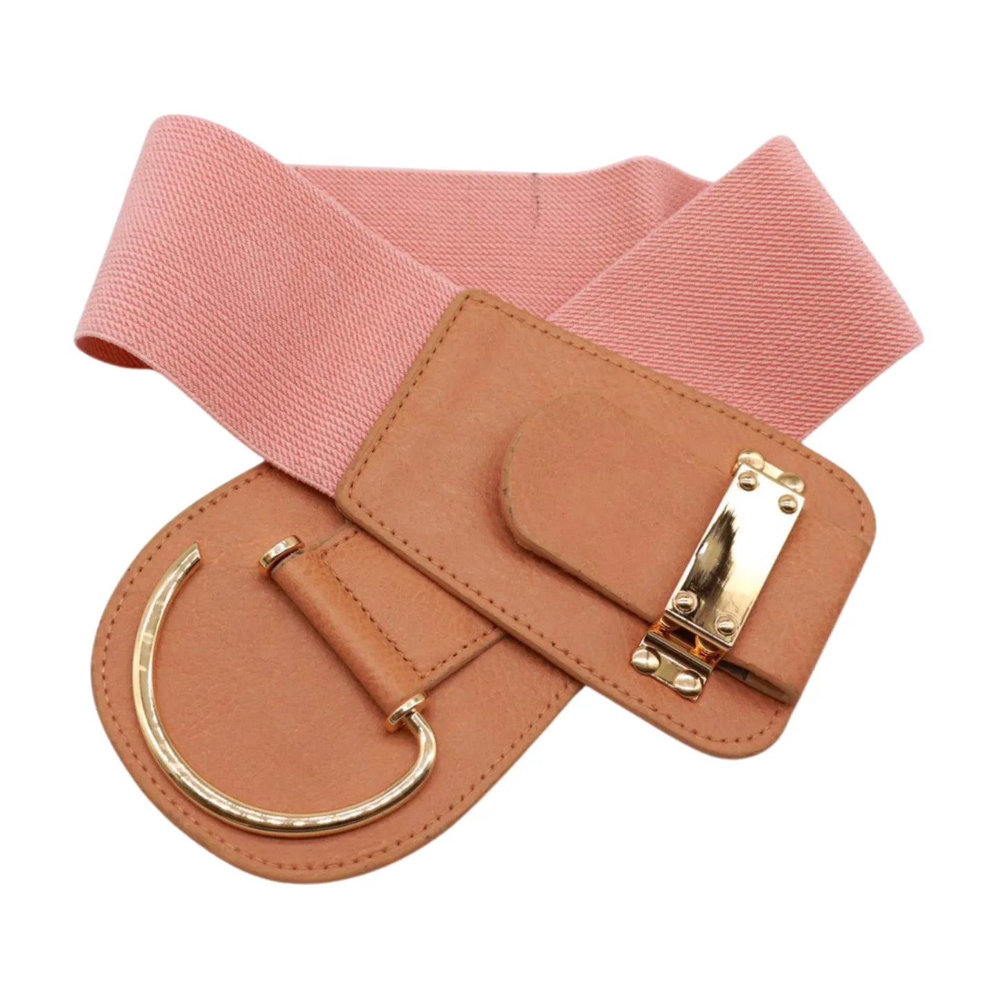 Elastic Wide Waisted Hook Buckle Belt