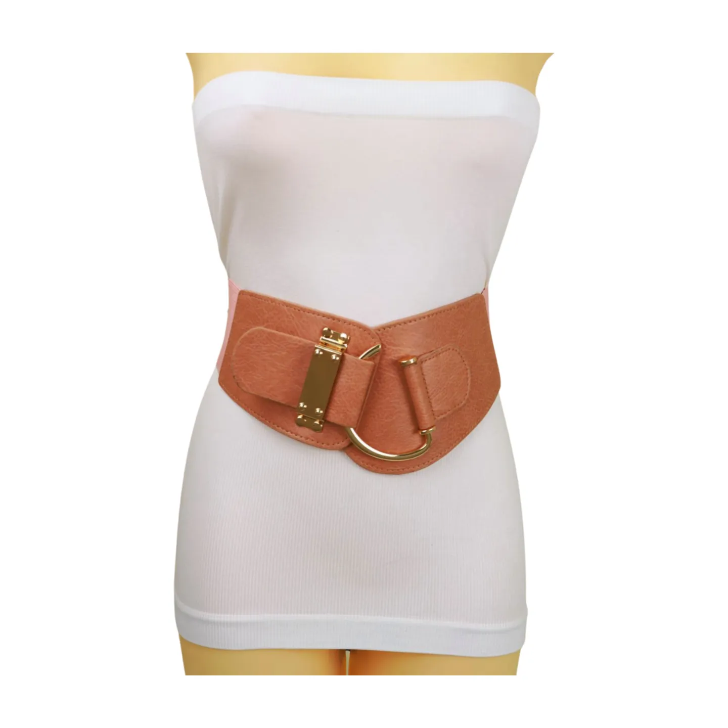 Elastic Wide Waisted Hook Buckle Belt