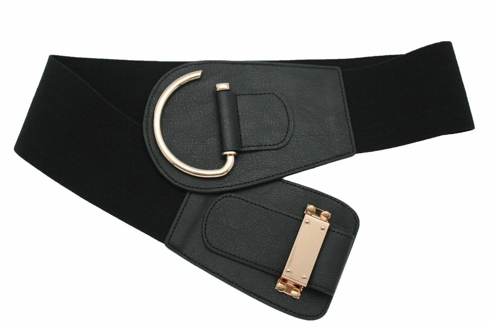 Elastic Wide Waisted Hook Buckle Belt