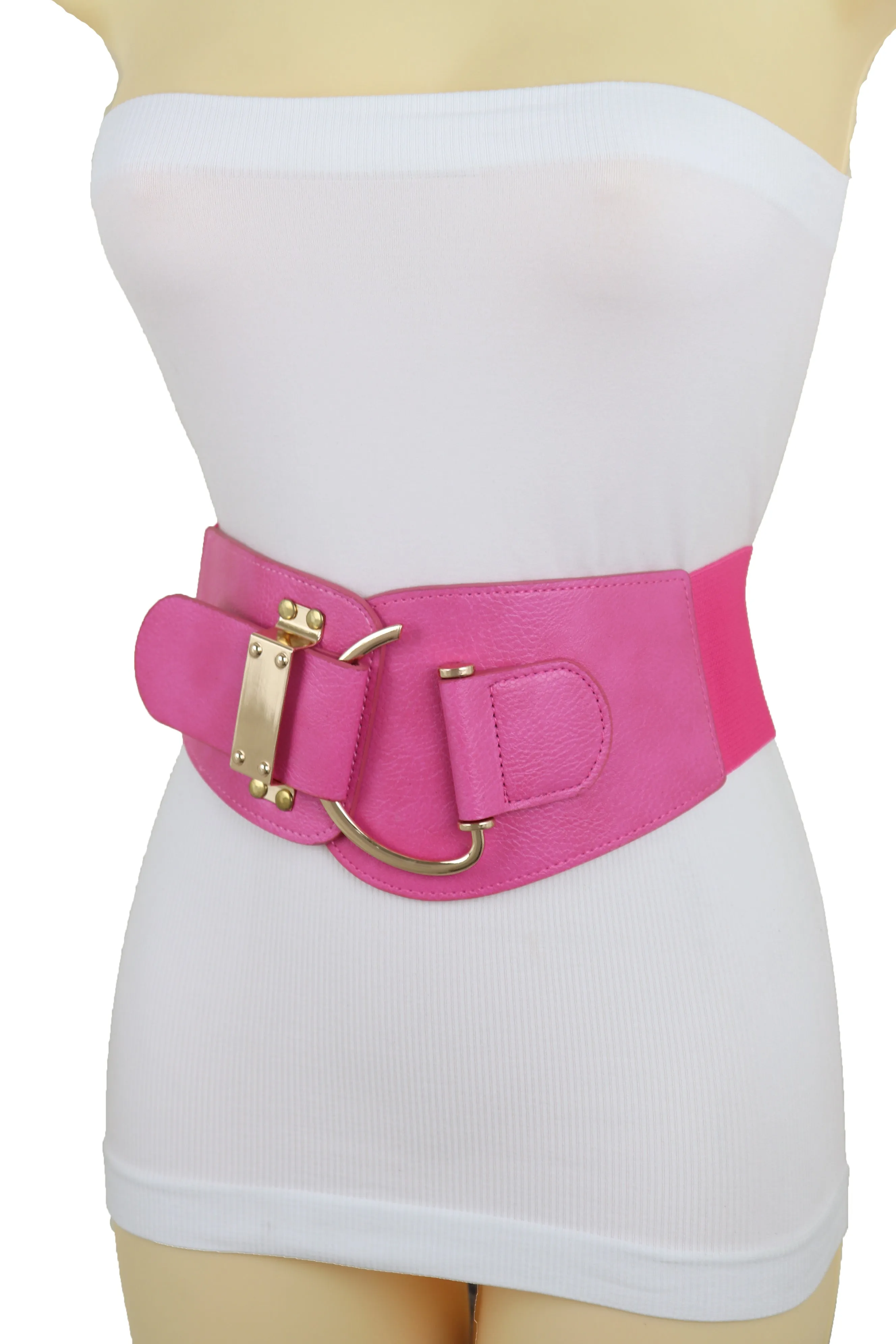 Elastic Wide Waisted Hook Buckle Belt