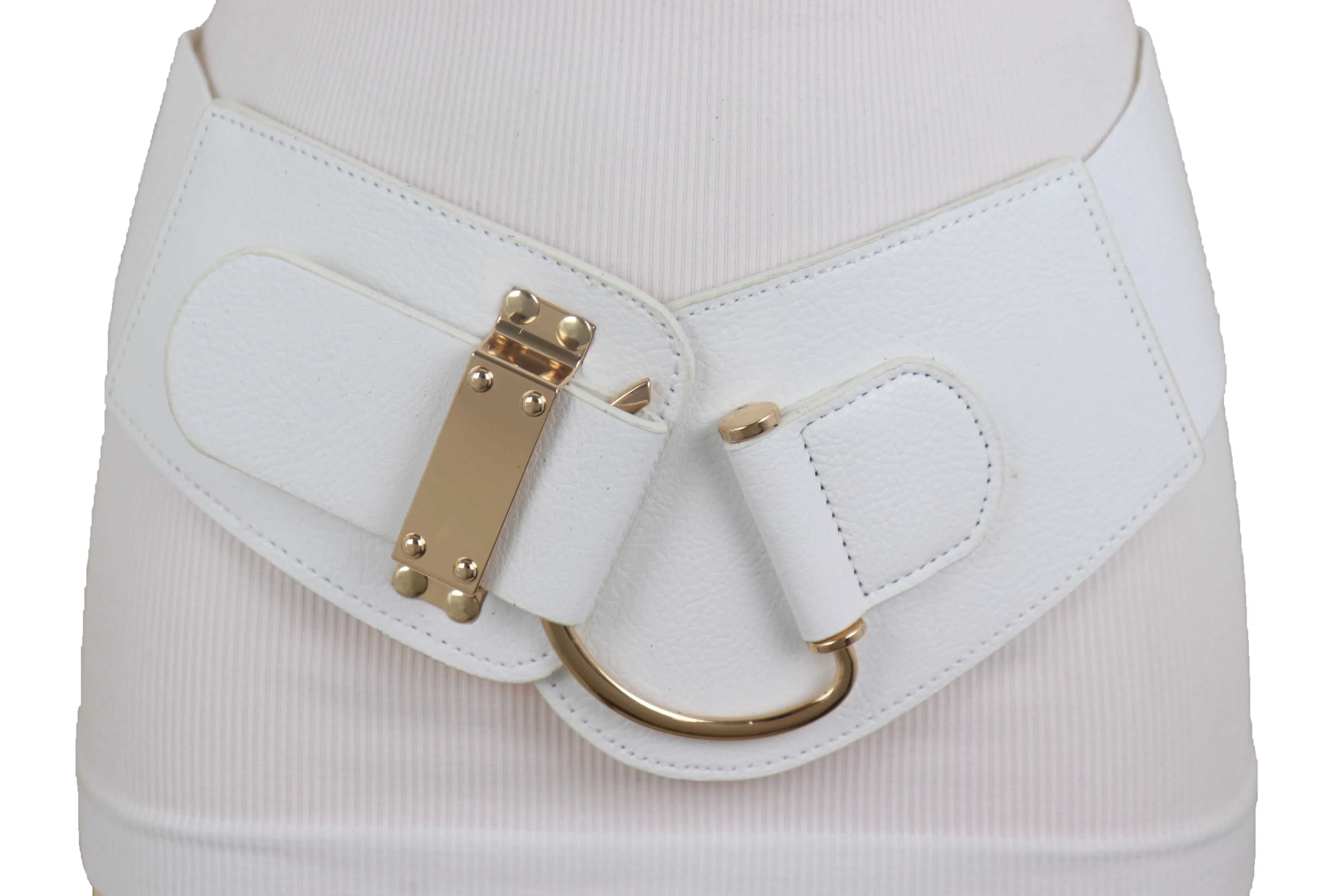 Elastic Wide Waisted Hook Buckle Belt