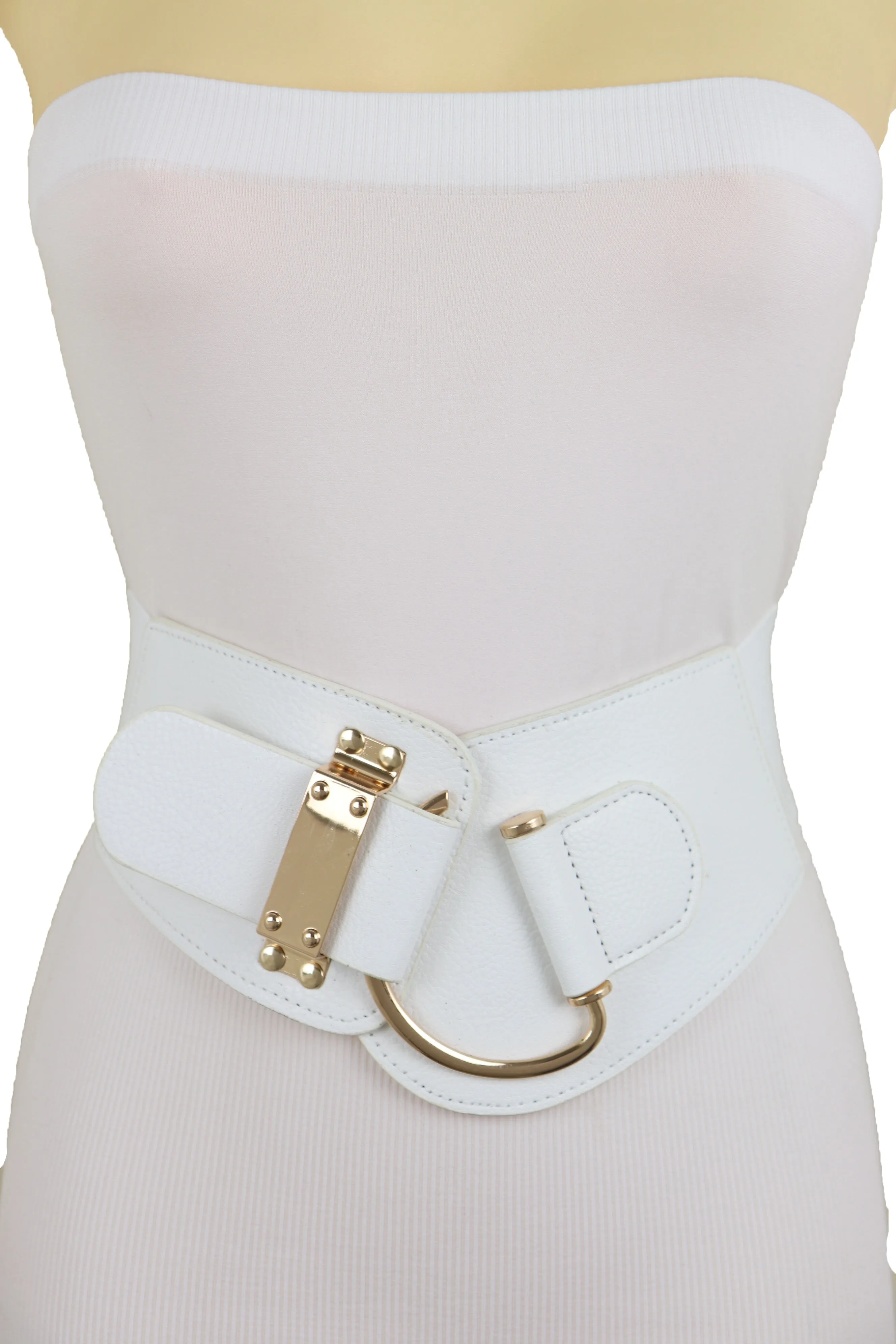 Elastic Wide Waisted Hook Buckle Belt