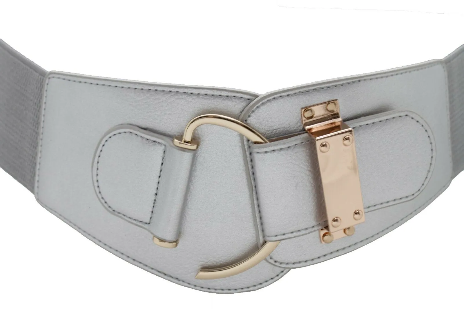 Elastic Wide Waisted Hook Buckle Belt