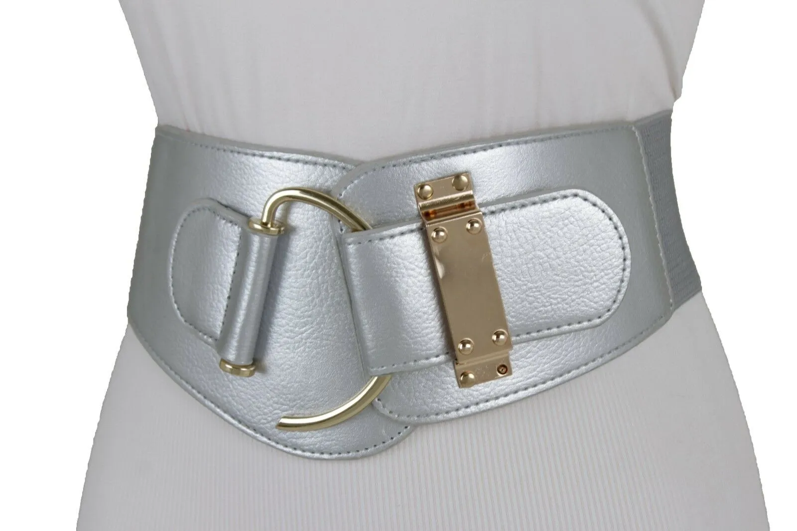 Elastic Wide Waisted Hook Buckle Belt