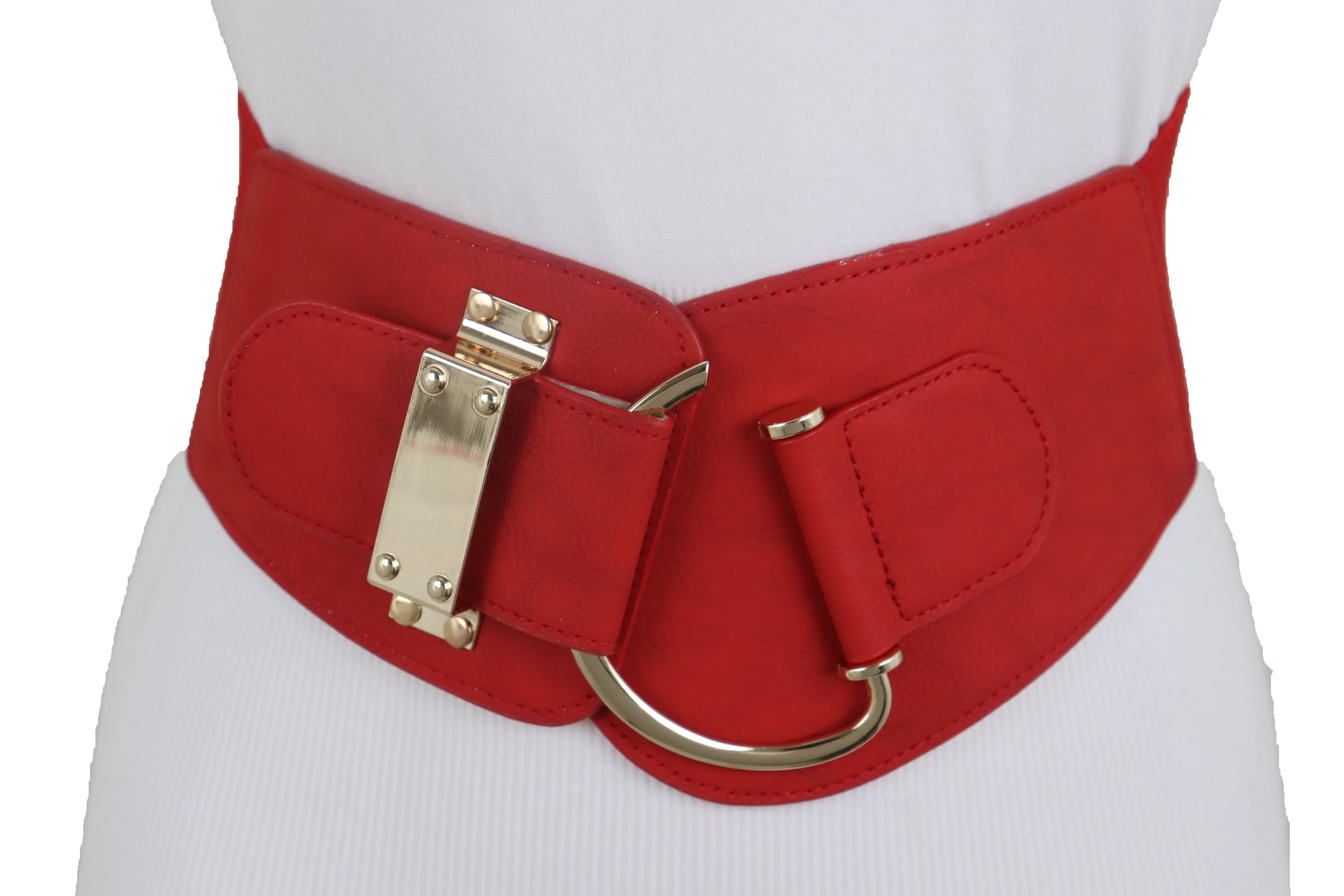 Elastic Wide Waisted Hook Buckle Belt