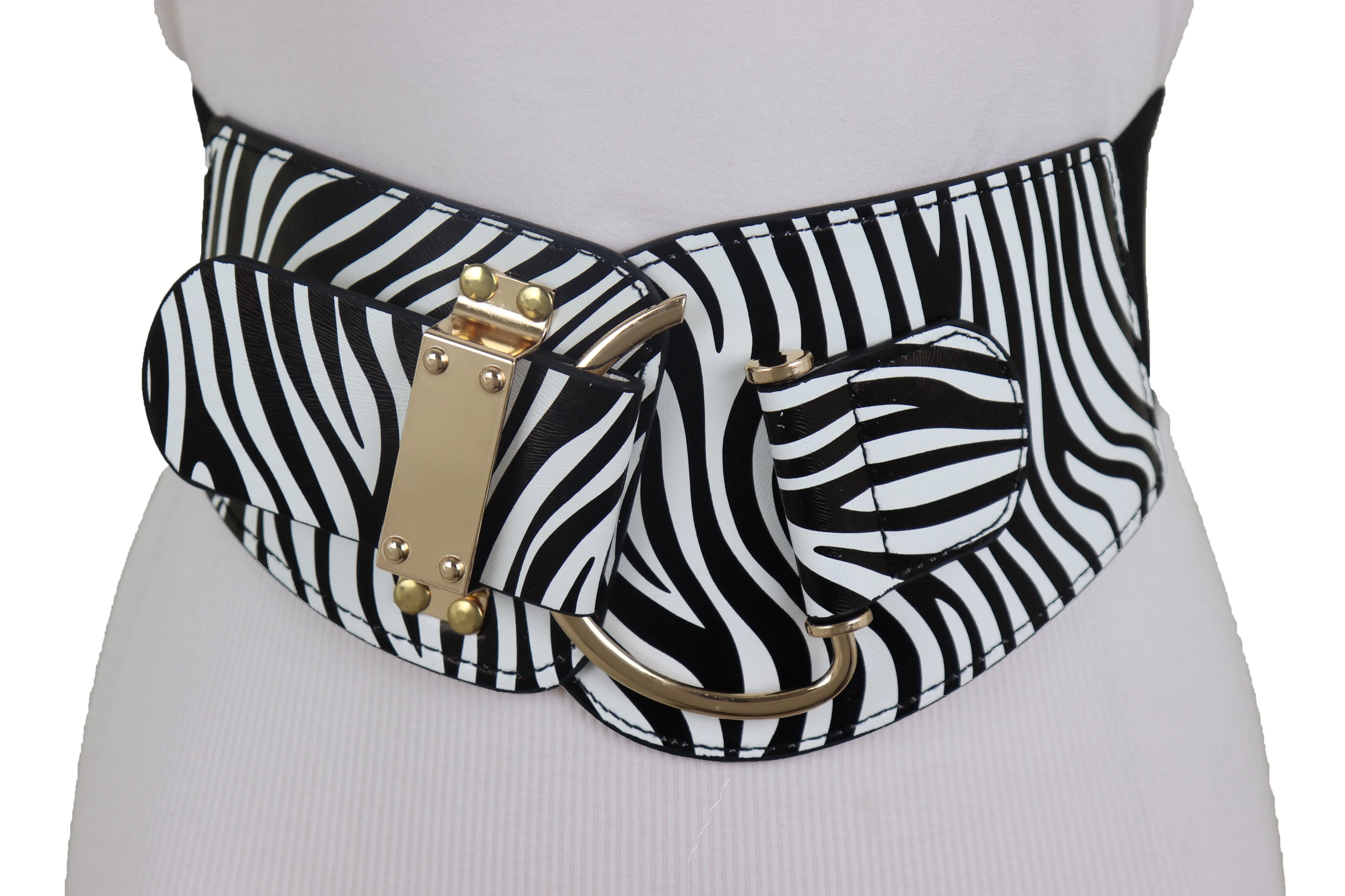 Elastic Wide Waisted Hook Buckle Belt