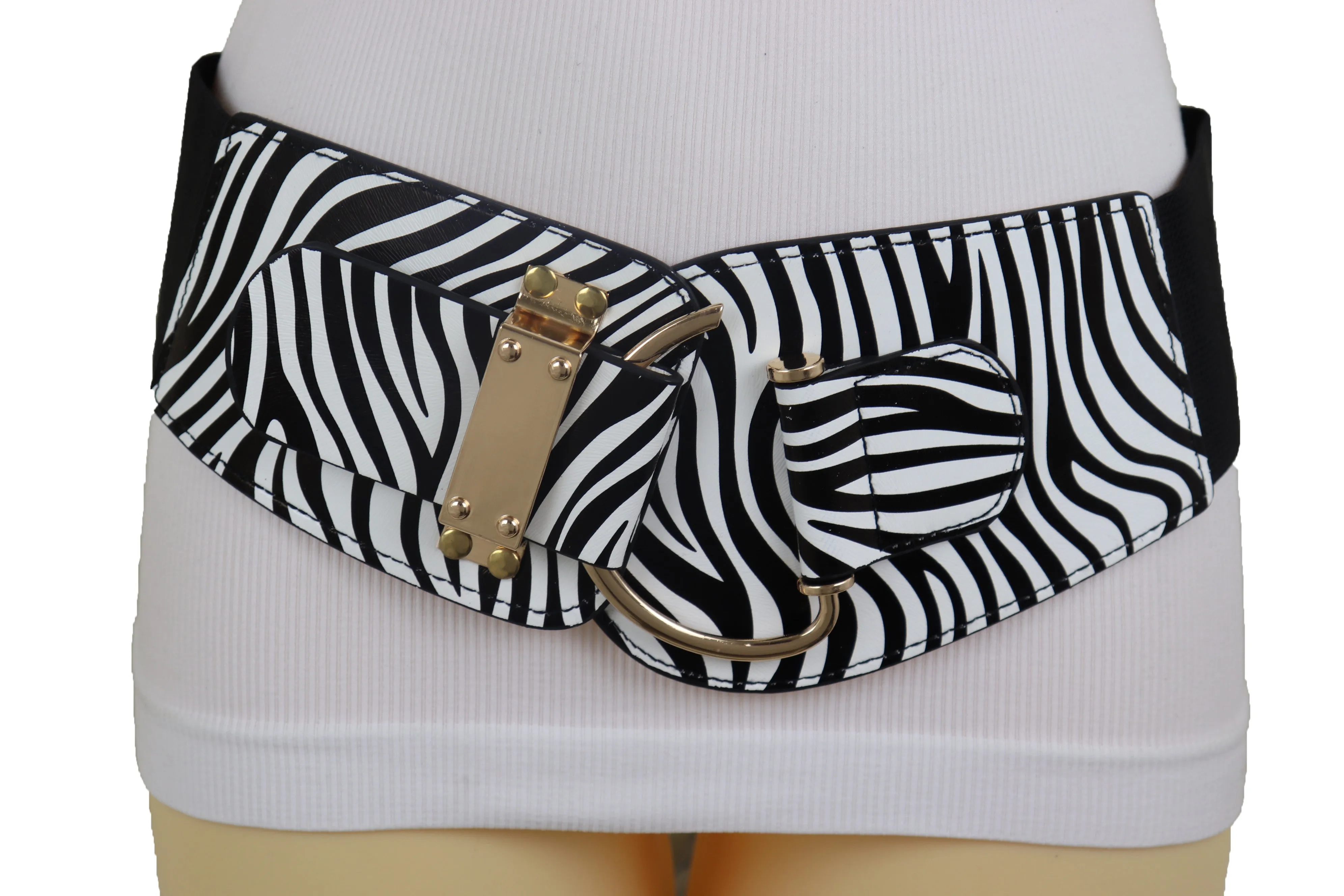 Elastic Wide Waisted Hook Buckle Belt