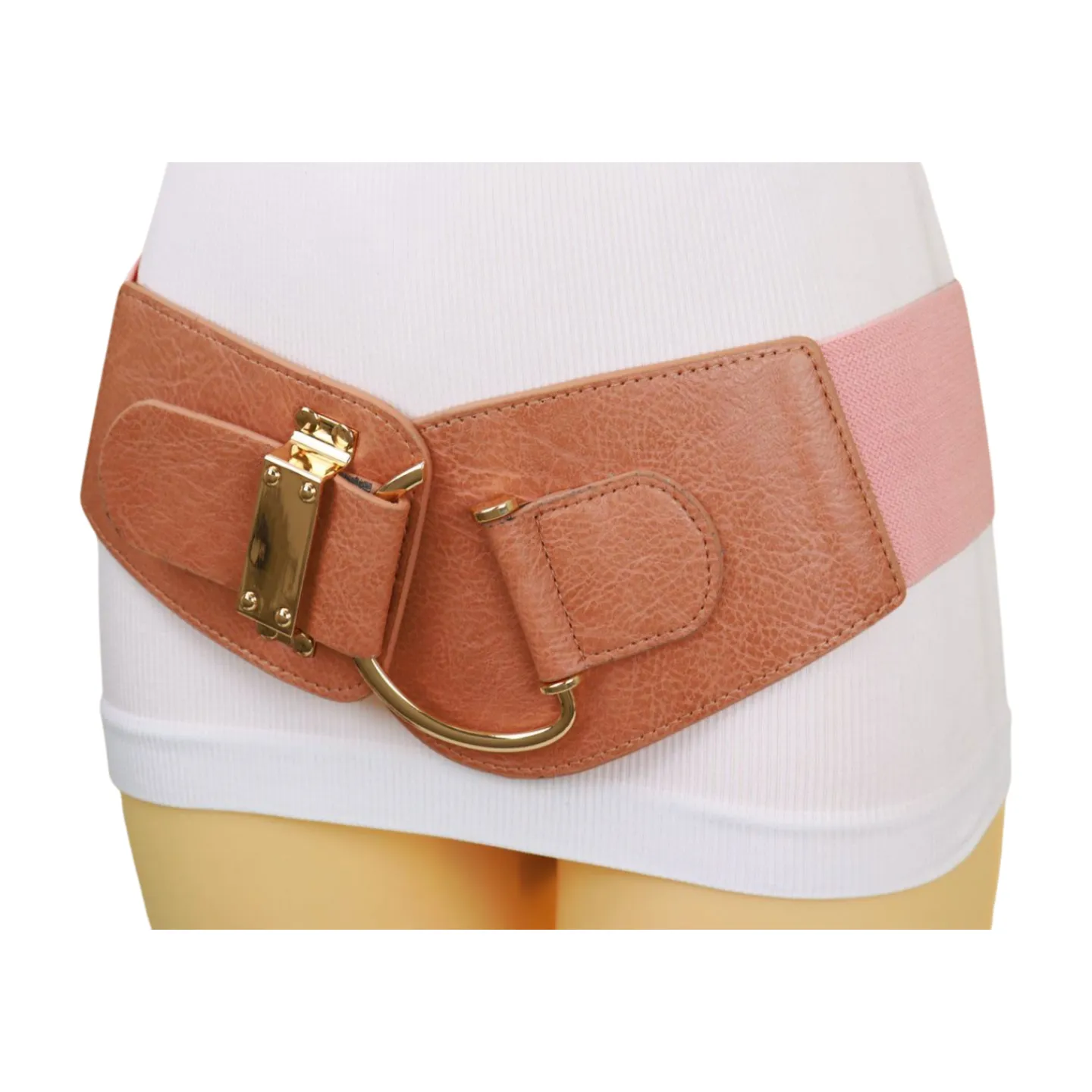 Elastic Wide Waisted Hook Buckle Belt