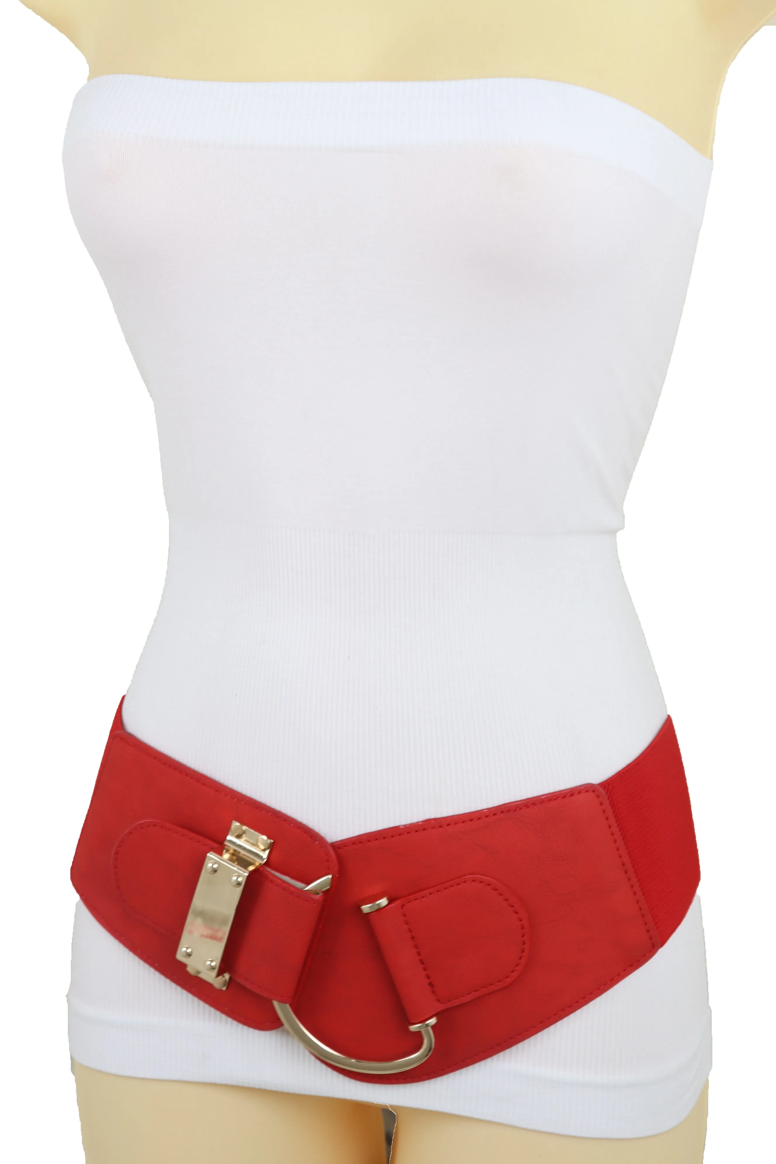 Elastic Wide Waisted Hook Buckle Belt