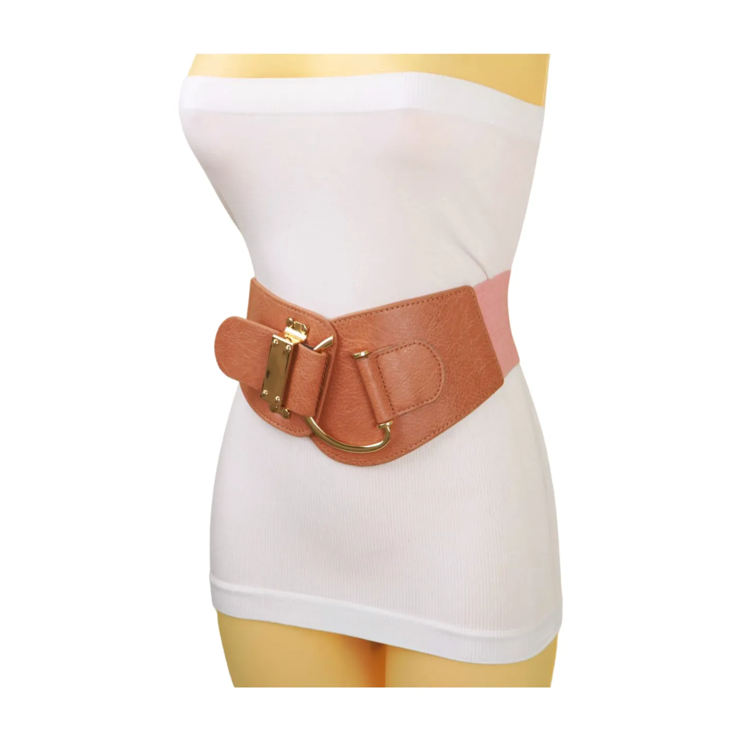 Elastic Wide Waisted Hook Buckle Belt