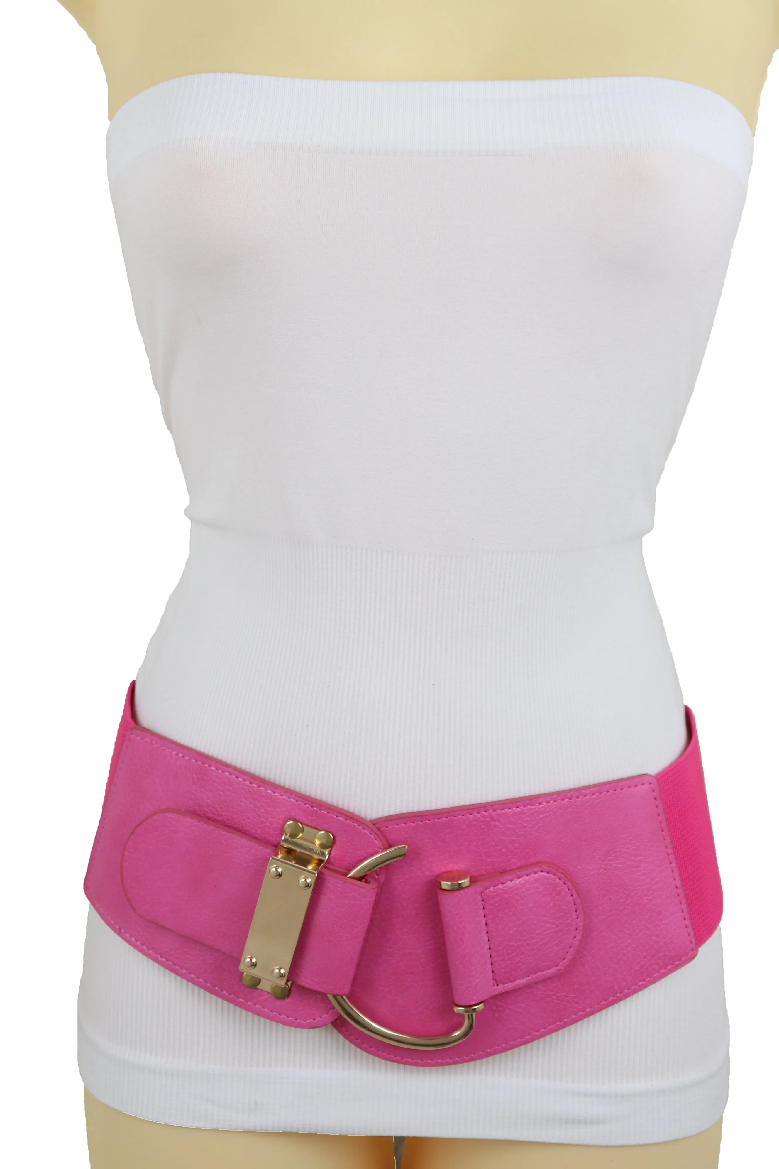 Elastic Wide Waisted Hook Buckle Belt