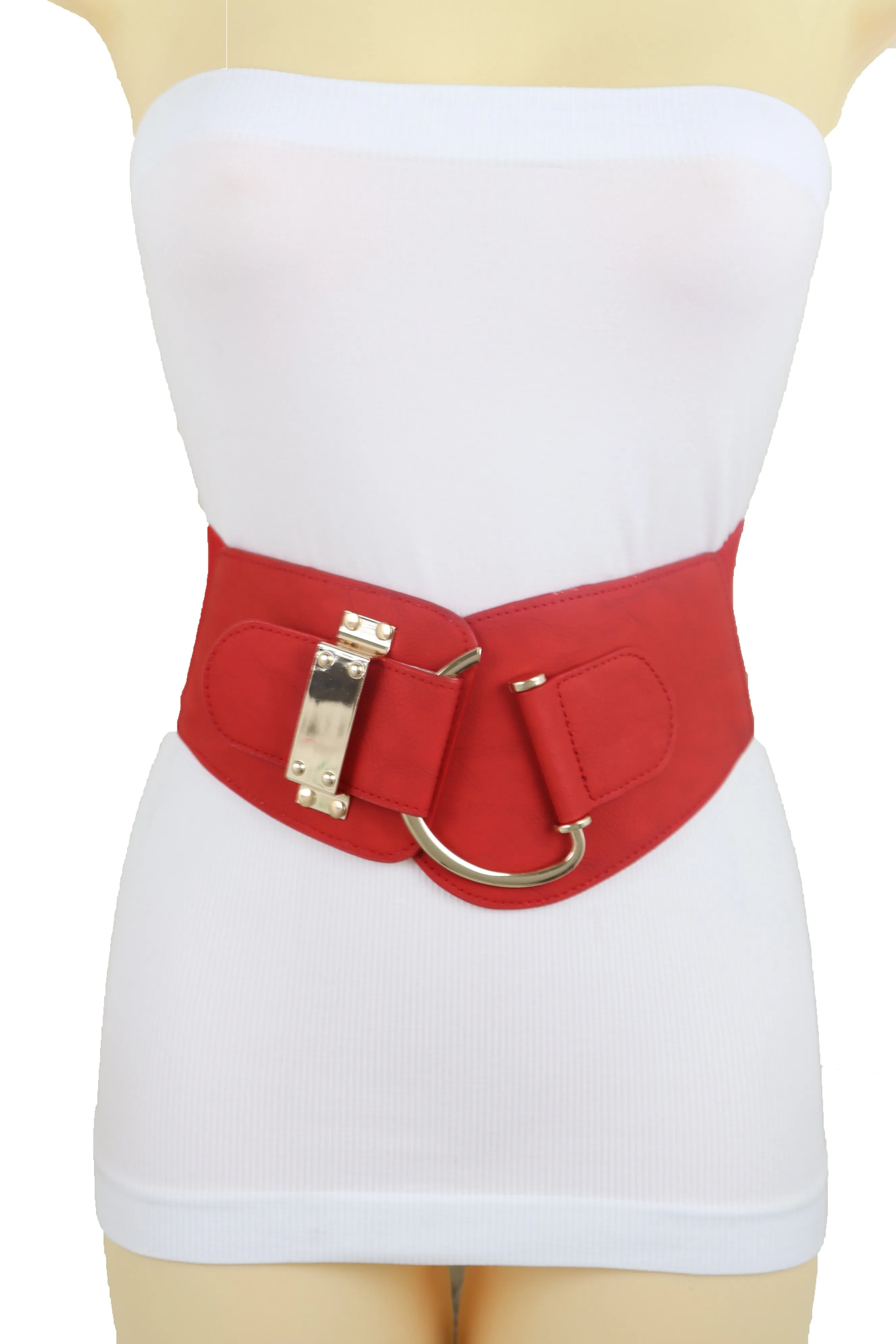 Elastic Wide Waisted Hook Buckle Belt