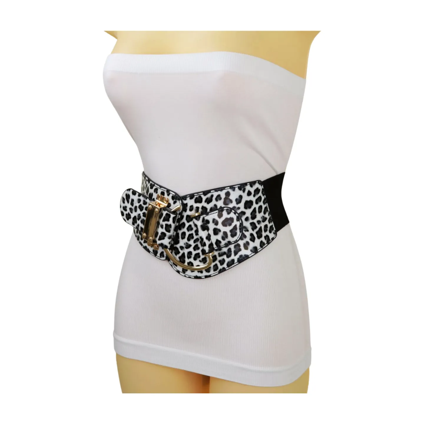 Elastic Wide Waisted Hook Buckle Belt