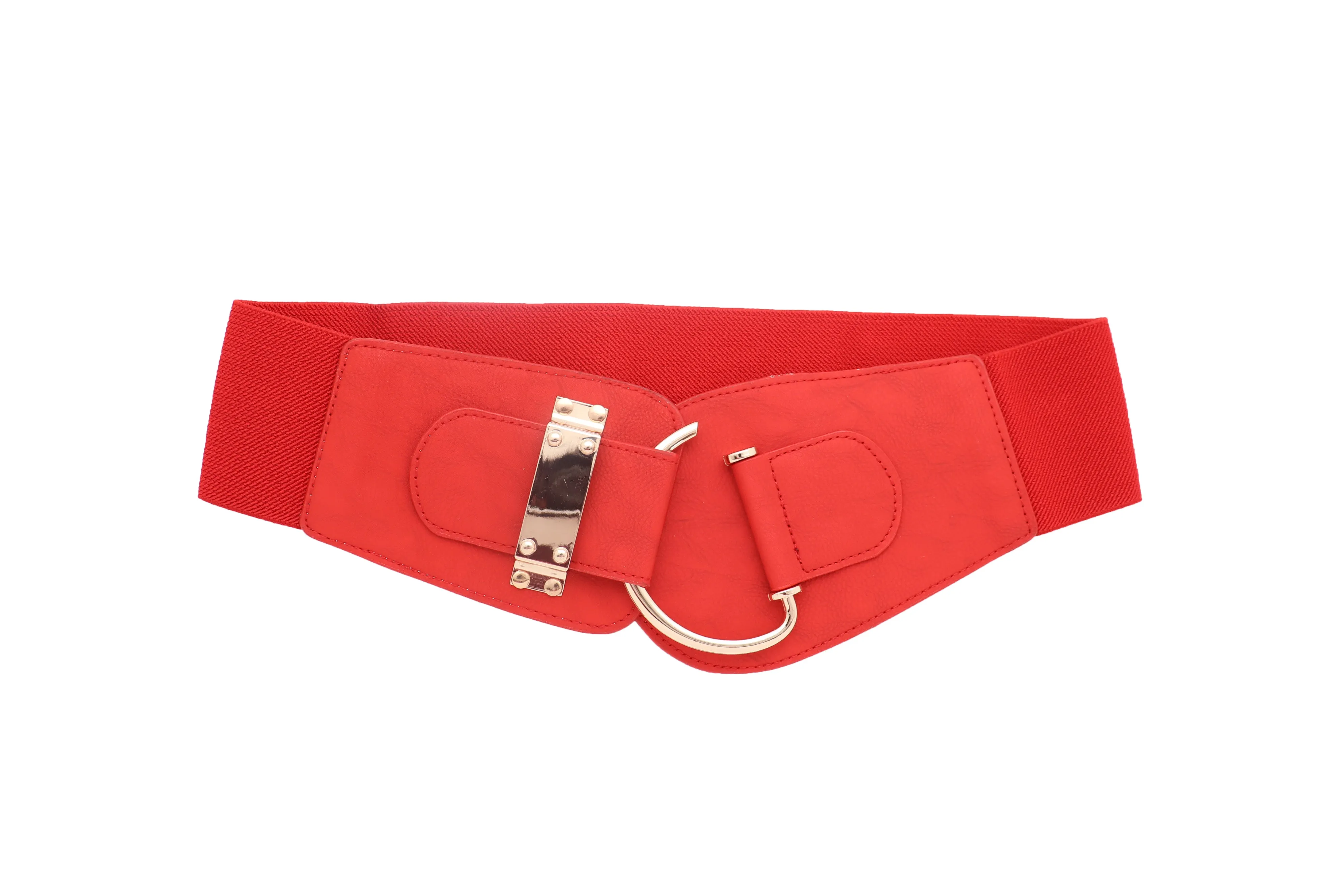 Elastic Wide Waisted Hook Buckle Belt