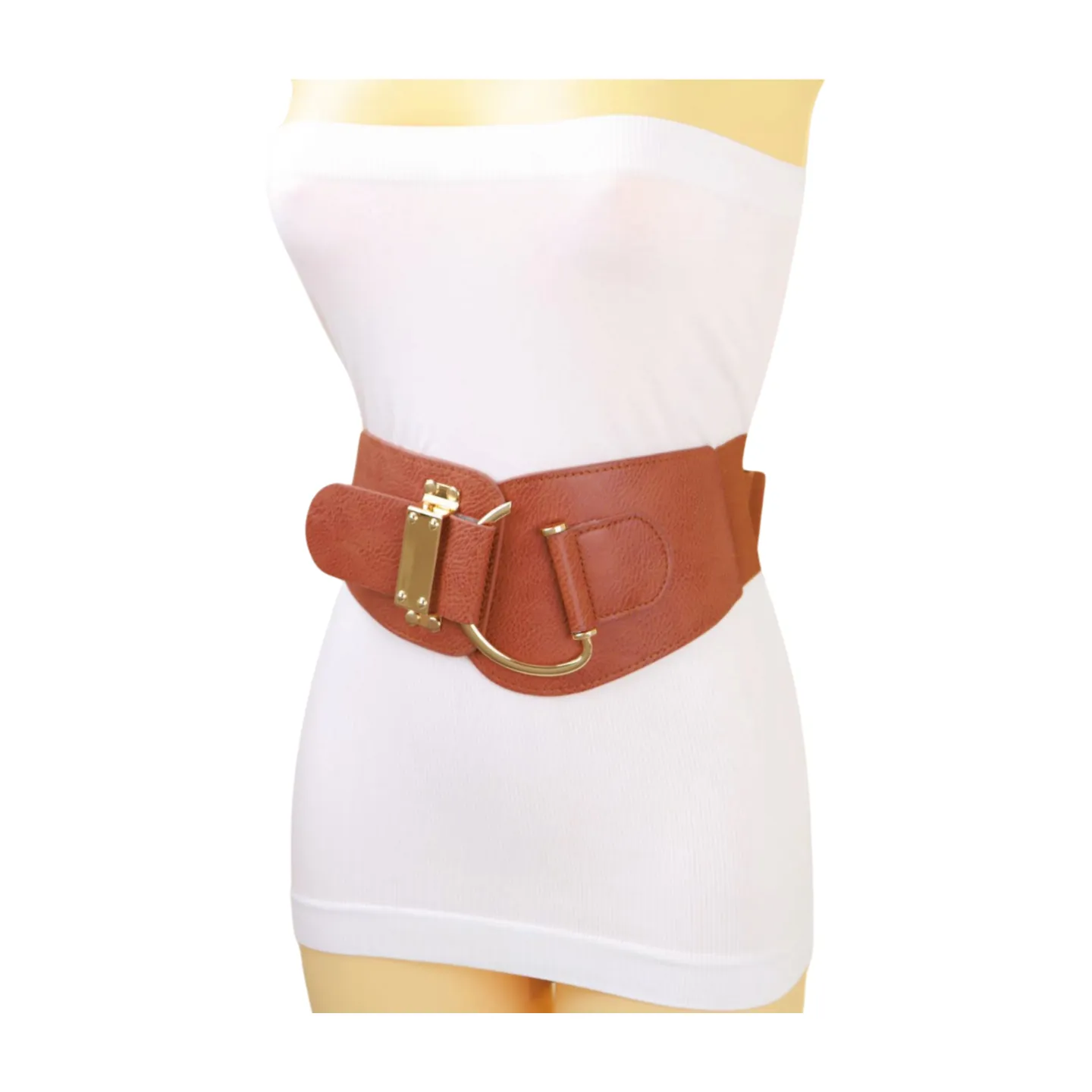 Elastic Wide Waisted Hook Buckle Belt