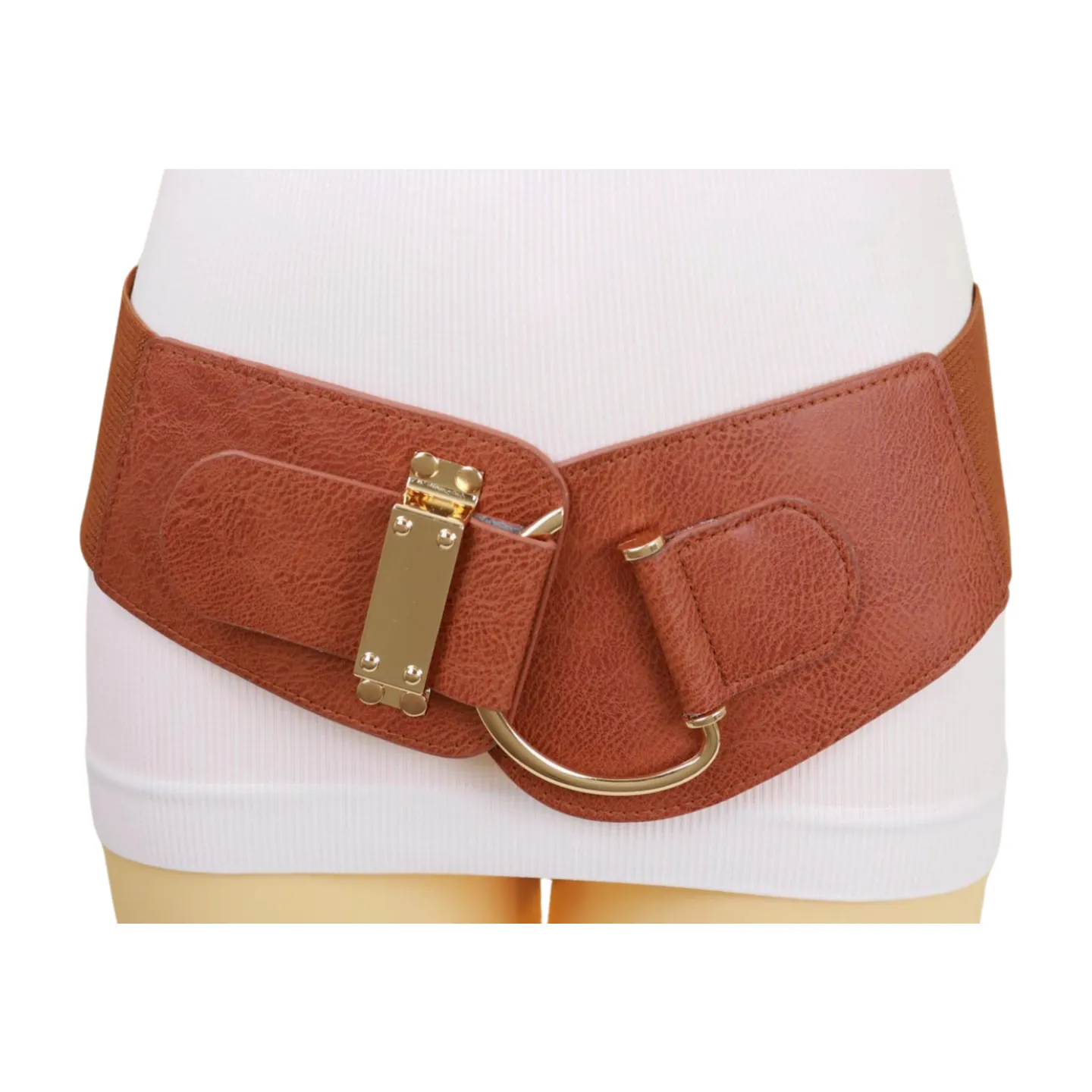 Elastic Wide Waisted Hook Buckle Belt