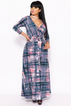 Elegant Maxi Dress With A Waist Tie