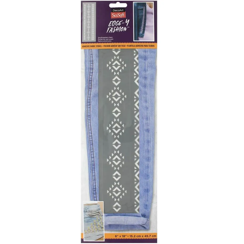 Fabric Stencils Edgy Fashion 6in x18in, Southwest Hem