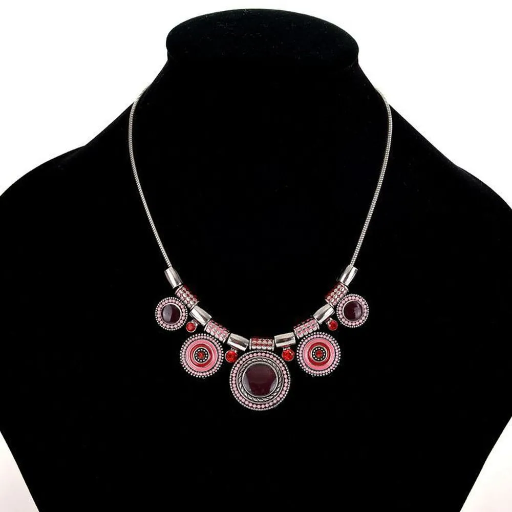 FASHION SENSE Bohemian Style Choker Necklace with Stone Charms