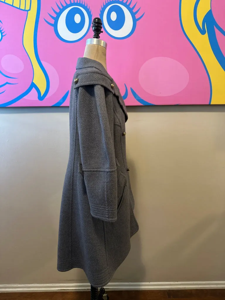 Fendi Size 40 Gray Wool Pea Coat