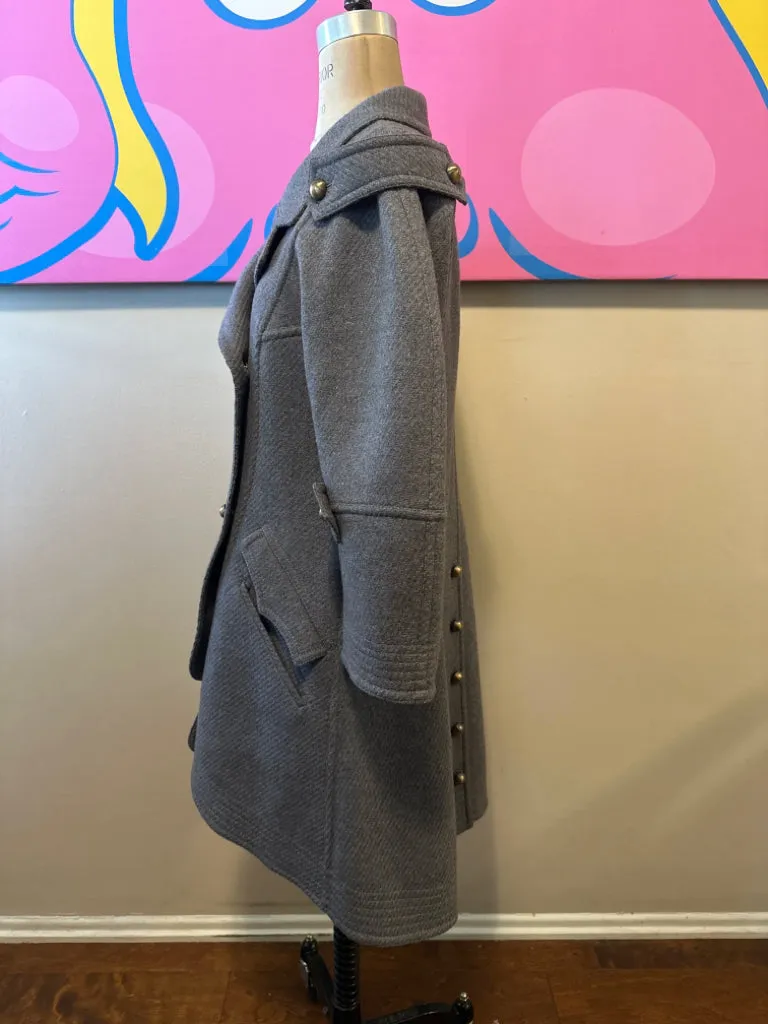 Fendi Size 40 Gray Wool Pea Coat