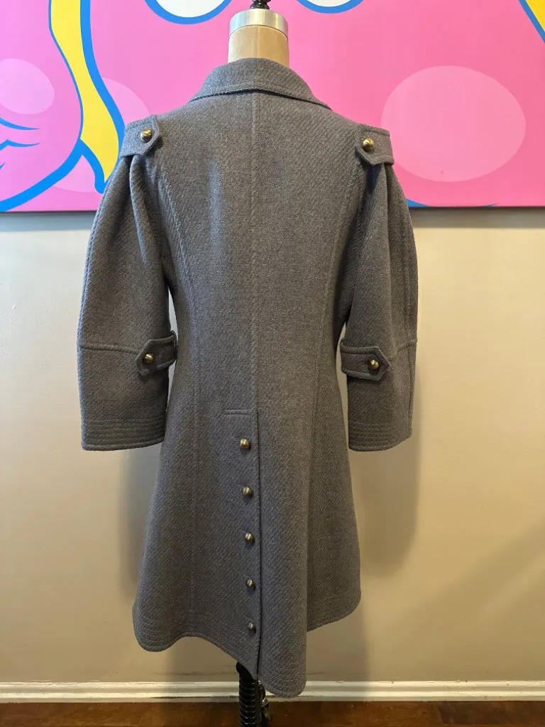 Fendi Size 40 Gray Wool Pea Coat