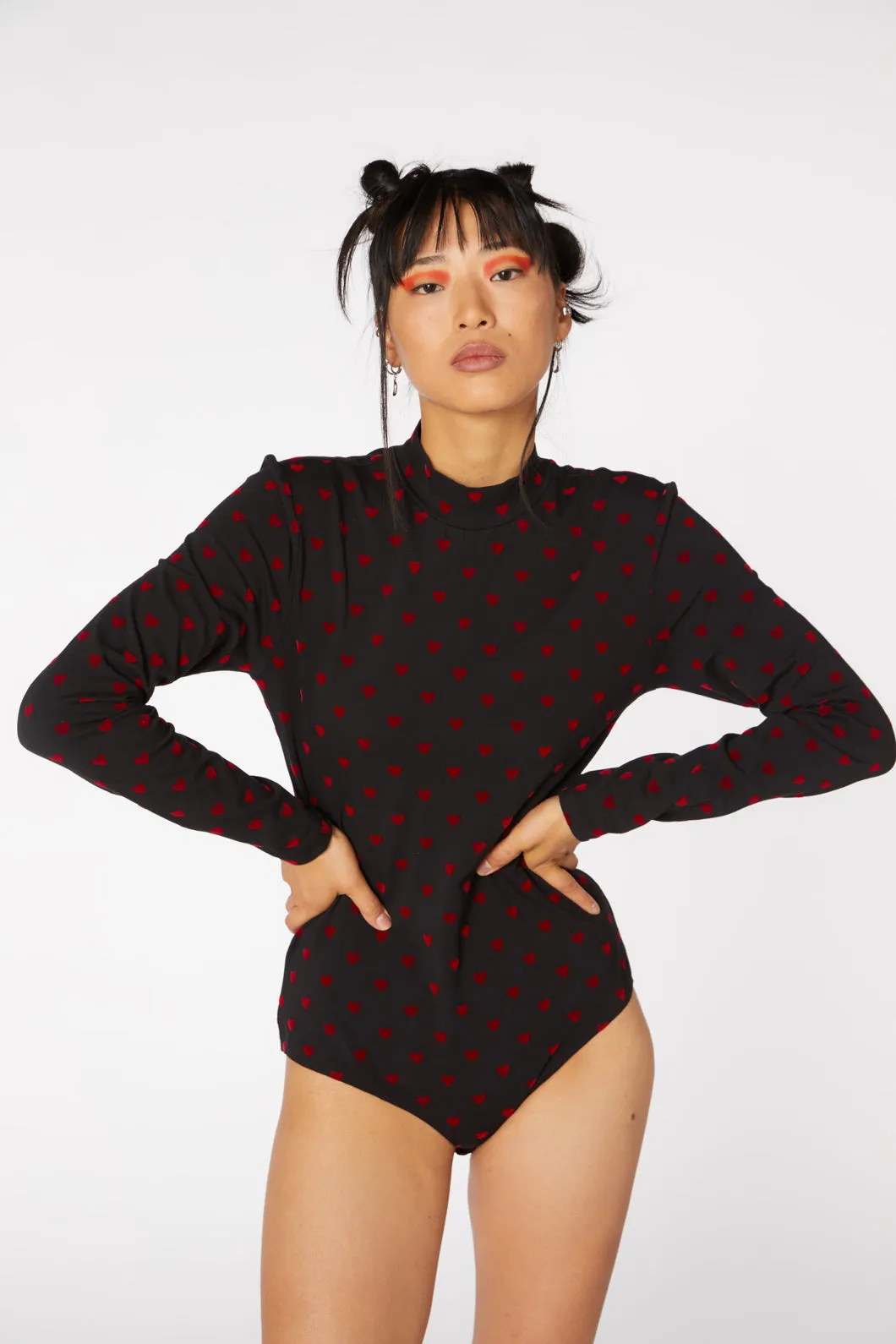 Flocked Hearts Bodysuit