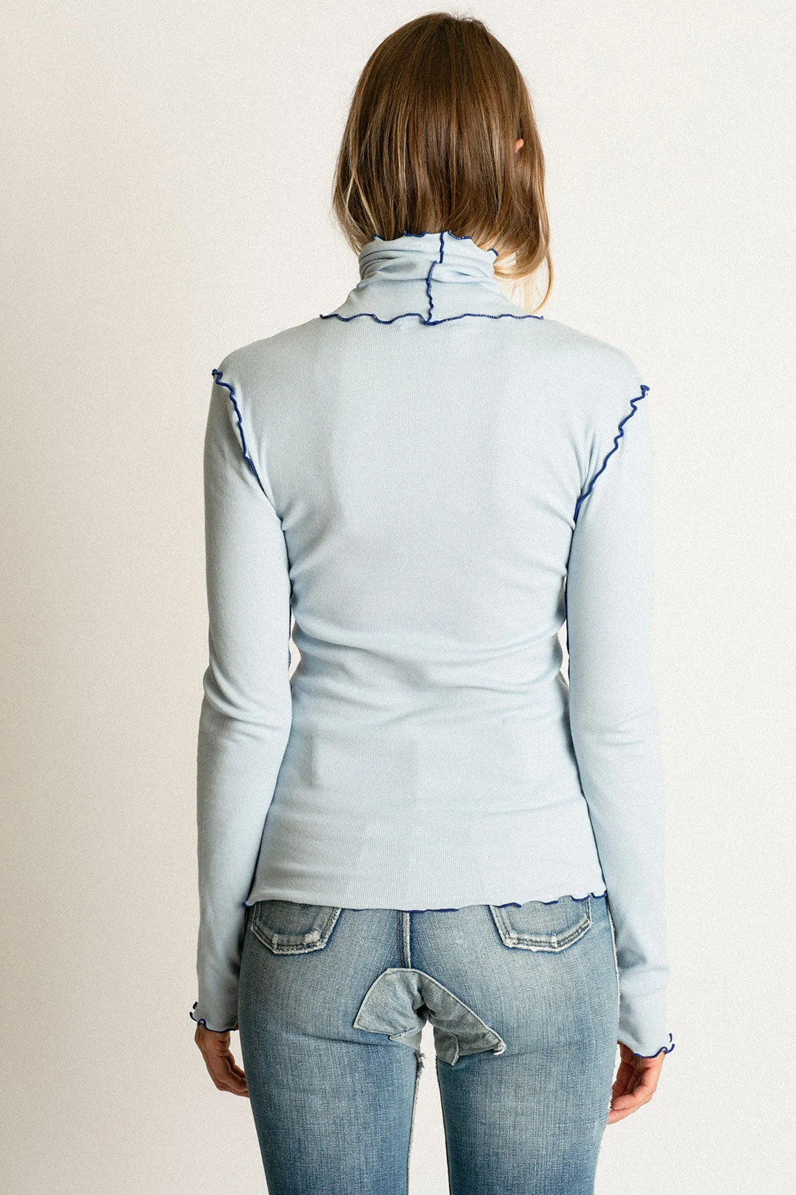 Fog Blue Cisne Rib Top