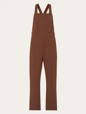 GALE straight slub yarn jumpsuit - GOTS/Vegan - Tiramisu