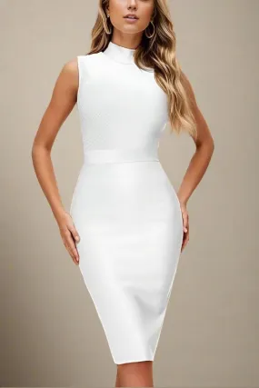 Grace Bandage Midi Dress - Pearl White