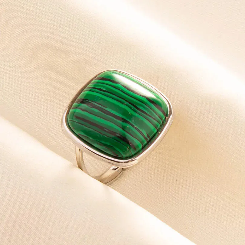 Green Turquoise Adjustable Ring- Bohemian Style