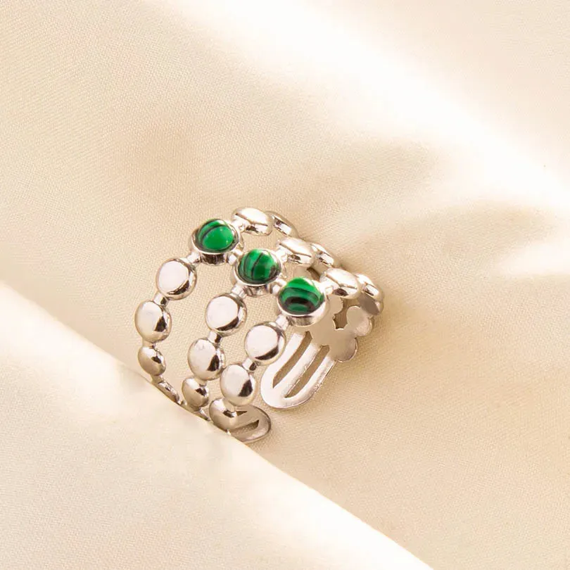 Green Turquoise Adjustable Ring- Bohemian Style