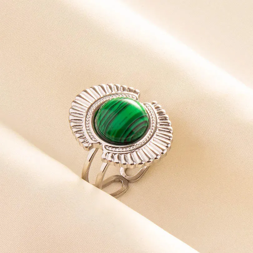 Green Turquoise Adjustable Ring- Bohemian Style