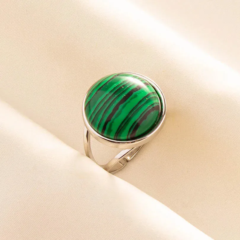 Green Turquoise Adjustable Ring- Bohemian Style