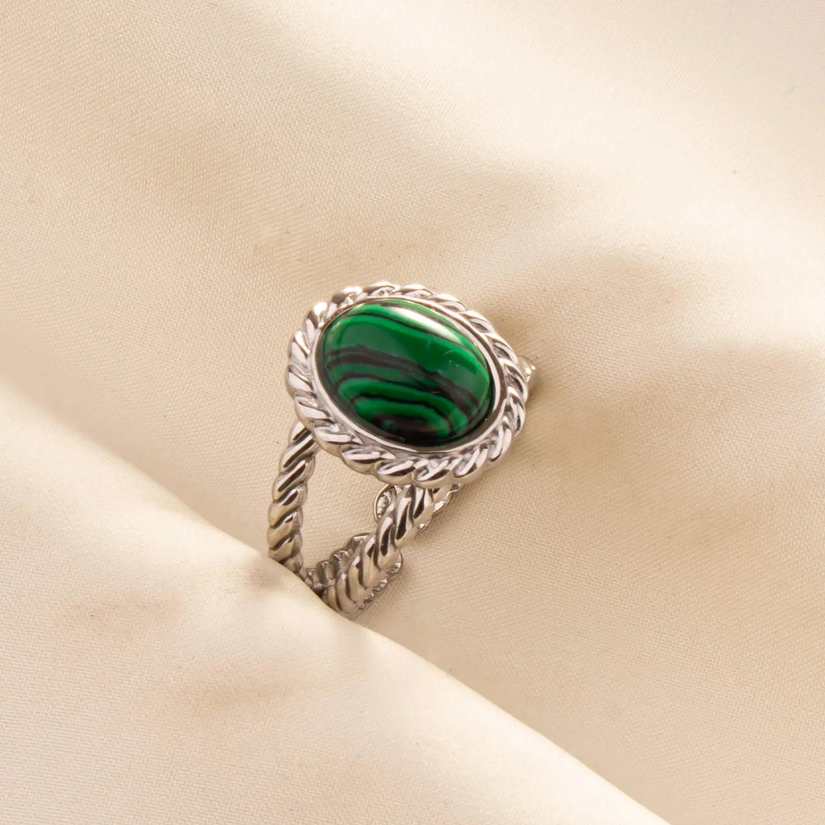 Green Turquoise Adjustable Ring- Bohemian Style