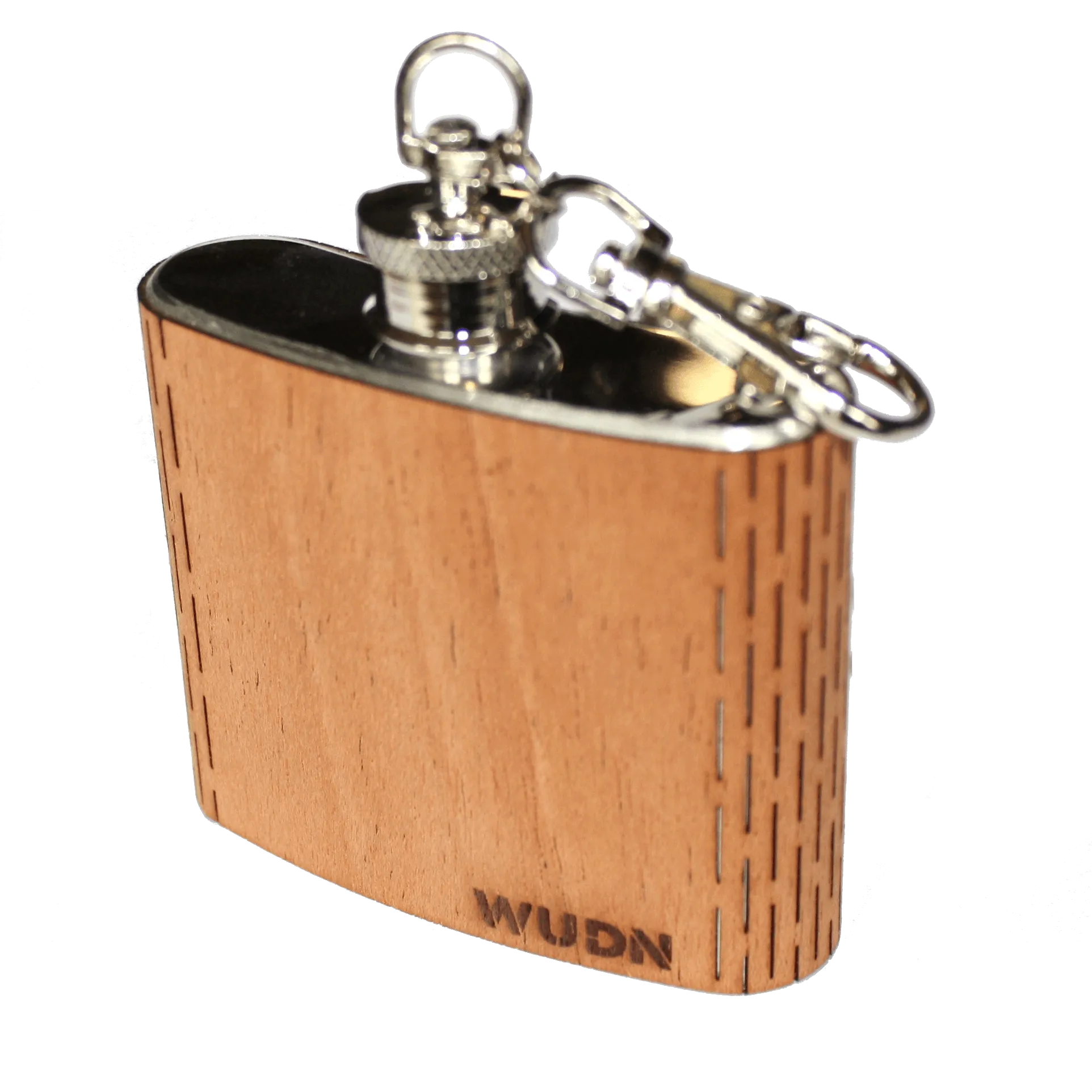 HandCrafted 2 oz. Wood Keychain Flask