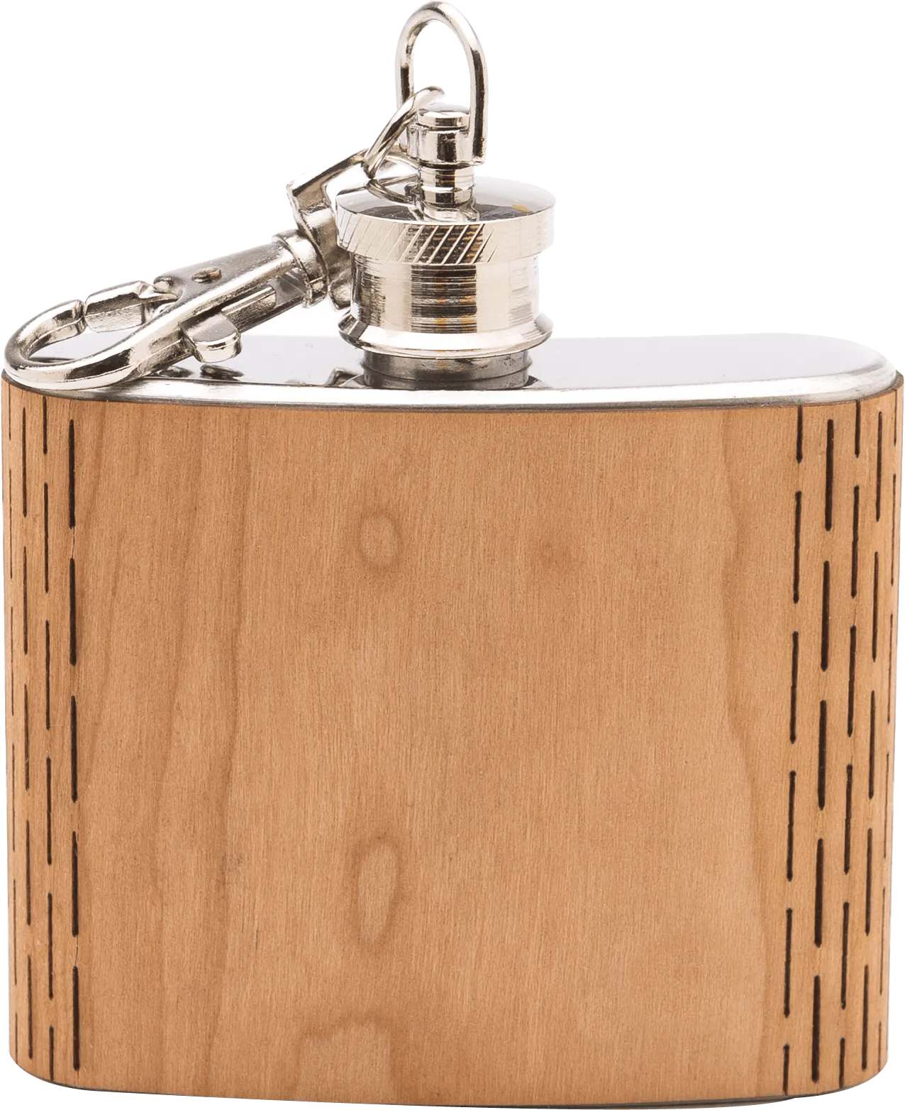 HandCrafted 2 oz. Wood Keychain Flask