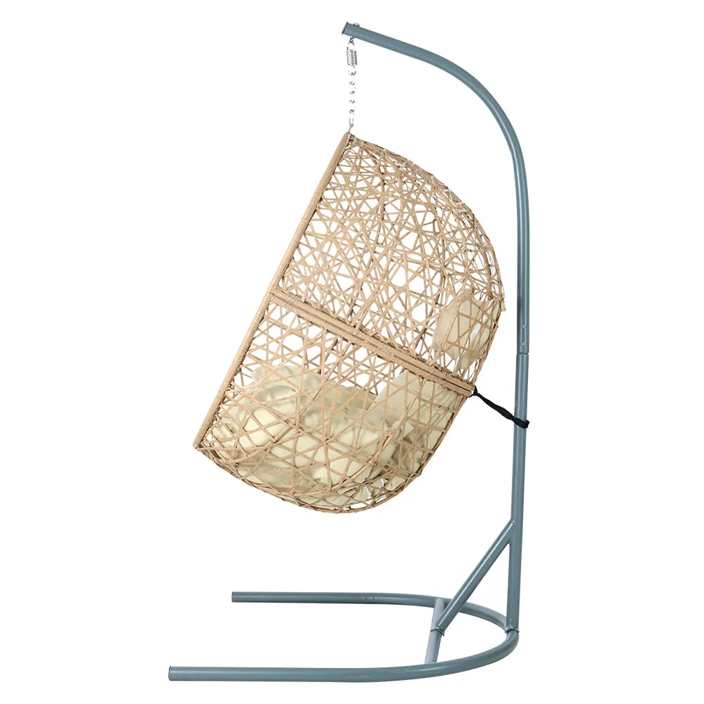 Handcrafted Wicker Egg Swing Chair, Yellow – Gardeon