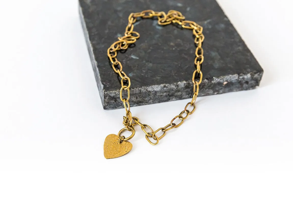 Heart Pendant Link Necklace