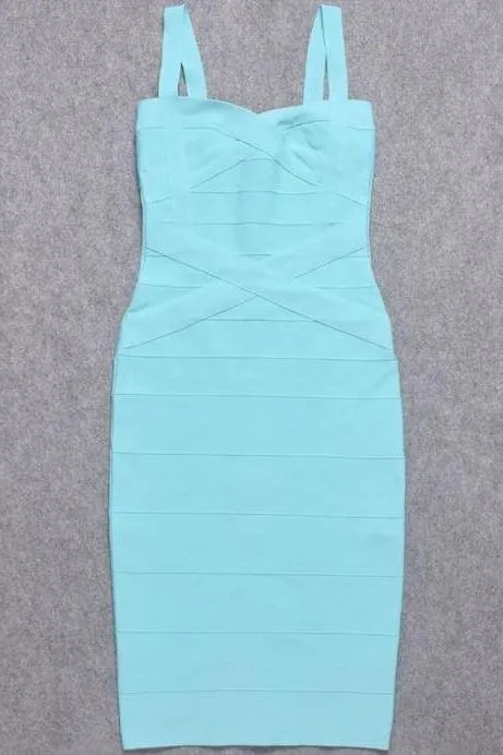 Heidi Bandage Midi Dress - Sky Blue