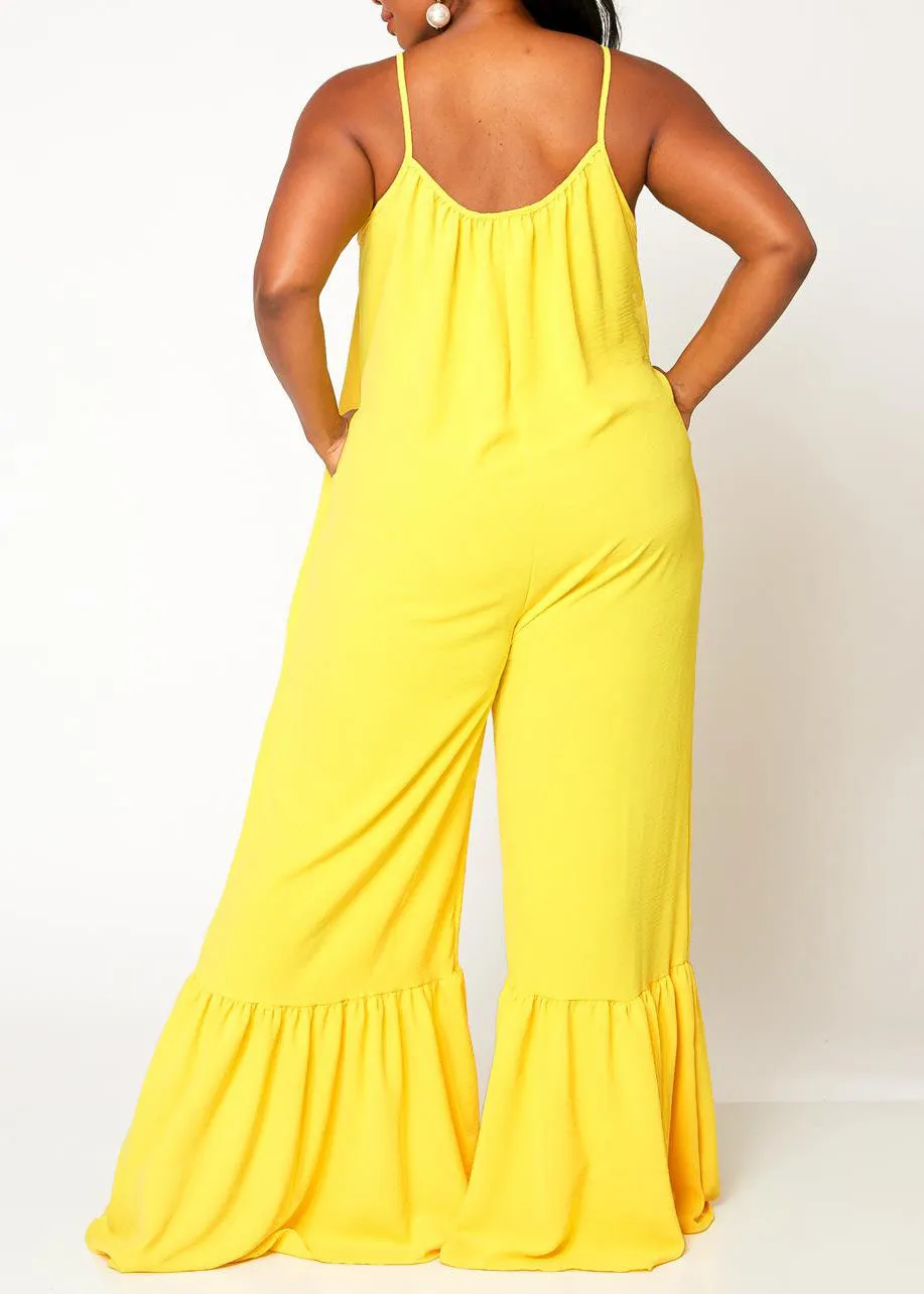 Hi Curvy Plus Size Women Wide Leg Comfy Jumpsuit