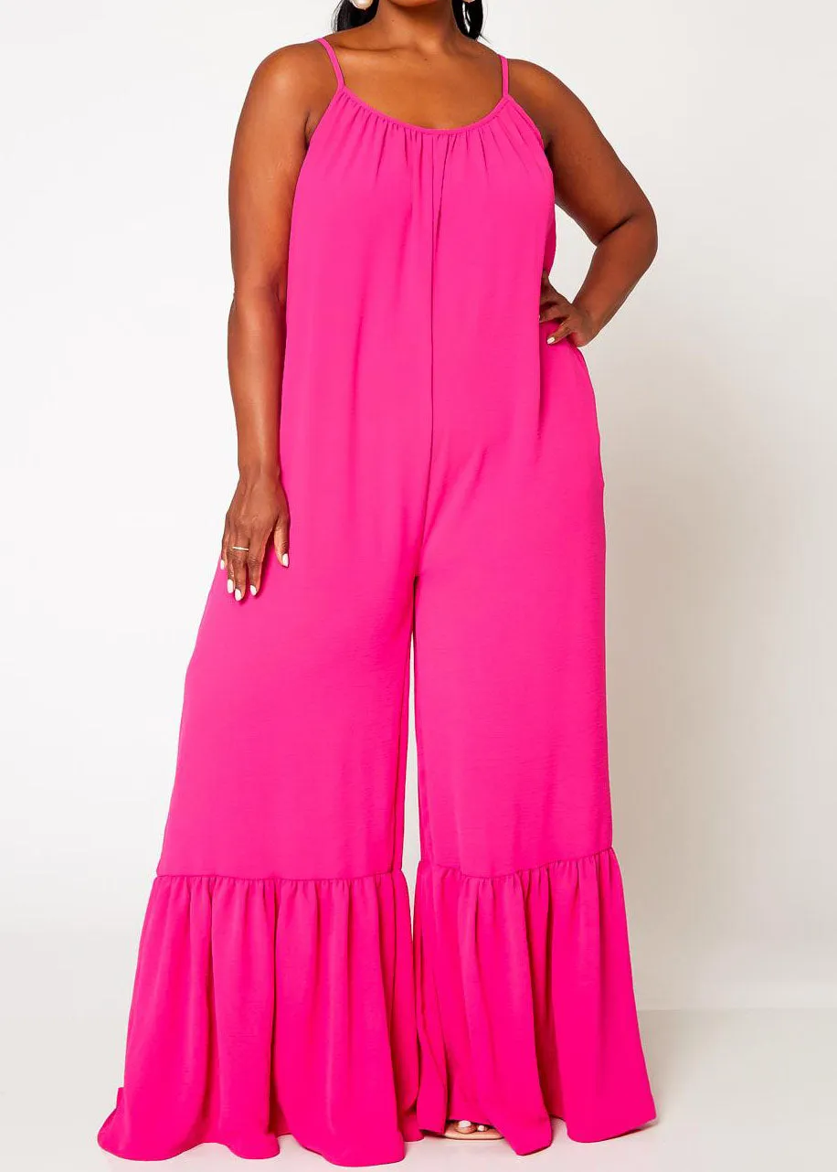 Hi Curvy Plus Size Women Wide Leg Comfy Jumpsuit