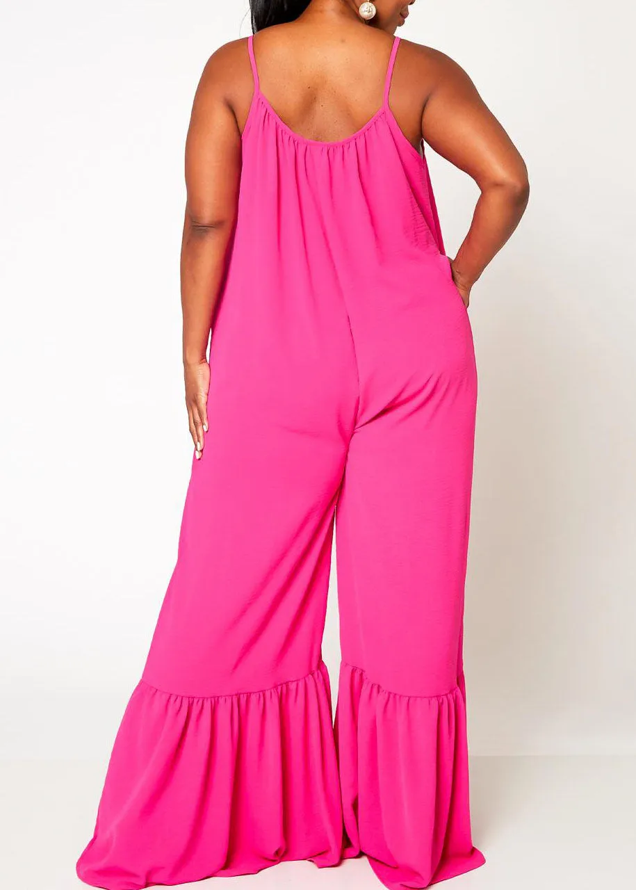 Hi Curvy Plus Size Women Wide Leg Comfy Jumpsuit