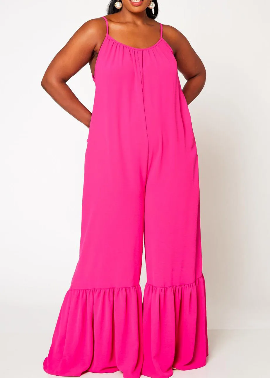 Hi Curvy Plus Size Women Wide Leg Comfy Jumpsuit