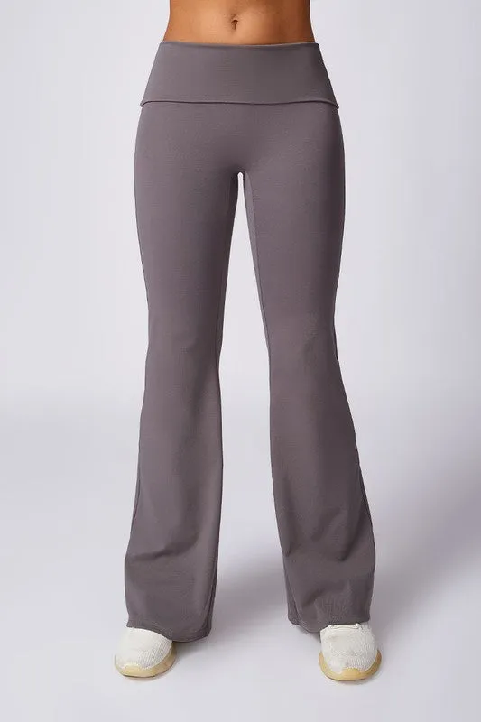 High-waisted hip-lifting flared casual sport pants